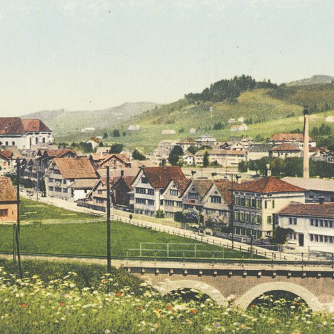 Neues Viadukt bei der Weissbadstrasse, 1904. Vergrösserte Ansicht