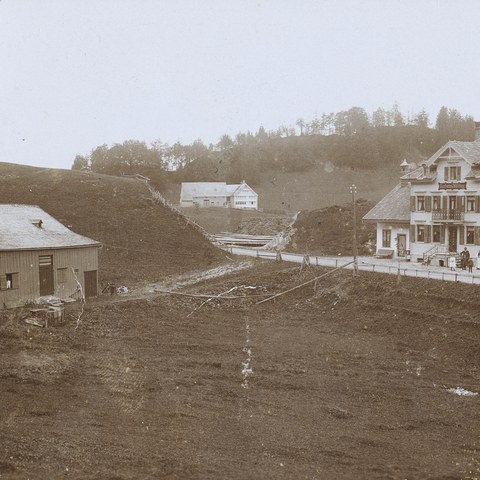 Neues Gasthaus Waldegg an der Hauptstrasse, um 1904. (Quelle: Landesarchiv AI). Vergrösserte Ansicht