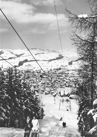 1 Skilift Sollegg bei Appenzell, 1950er-Jahre 