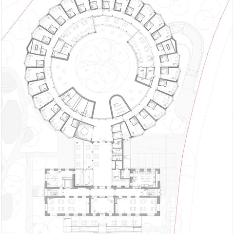 Bürgerheim Appenzell GRUNDRISS. Vergrösserte Ansicht