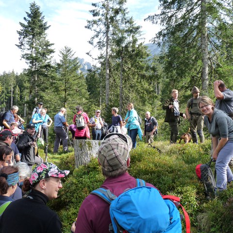 Nach der Hälfte der Strecke gab es eine kleine Pause im Herzwald / Foto: Jasmin Ebneter. Vergrösserte Ansicht